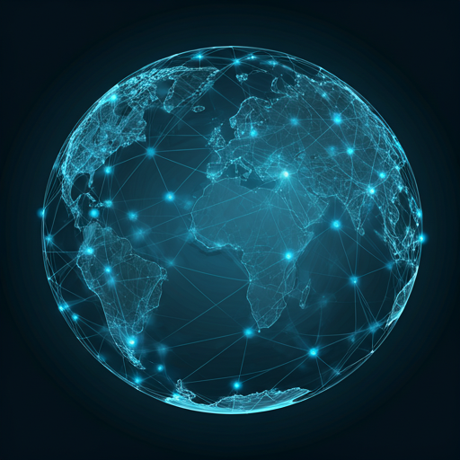 Abstract map of global network connections
